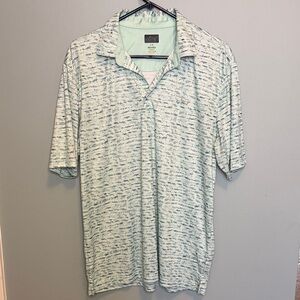Greg Norman Men’ Light Mint Patterned Golf Polo